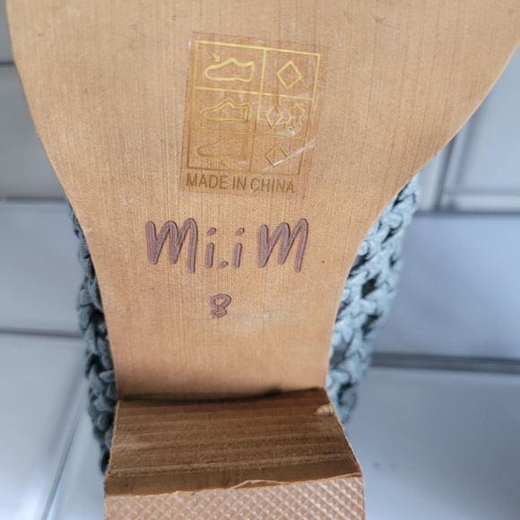 MI.IM Women’s Pale Blue Woven Braided Mules Slides 2.5in Block Heel - Picture 5 of 8